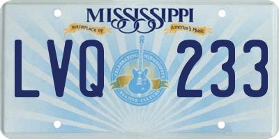 MS license plate LVQ233