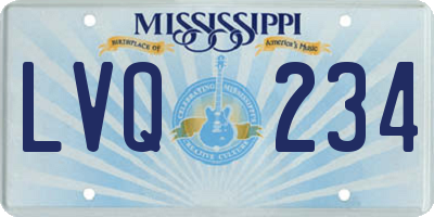 MS license plate LVQ234