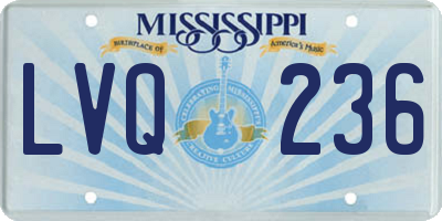 MS license plate LVQ236