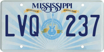 MS license plate LVQ237