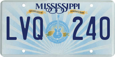 MS license plate LVQ240
