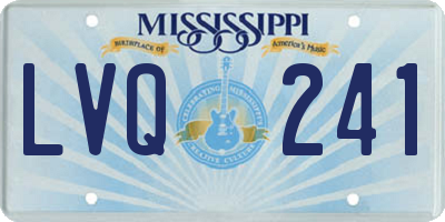 MS license plate LVQ241