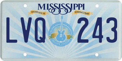 MS license plate LVQ243