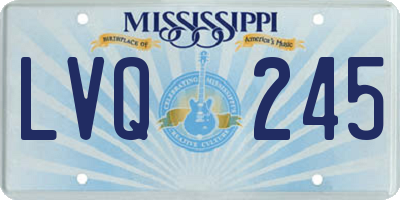 MS license plate LVQ245