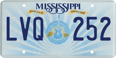 MS license plate LVQ252