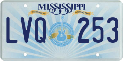 MS license plate LVQ253