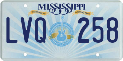 MS license plate LVQ258
