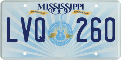 MS license plate LVQ260