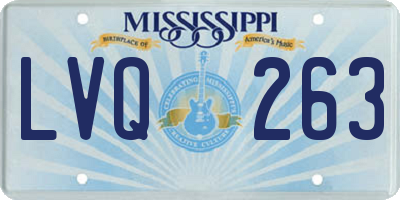 MS license plate LVQ263