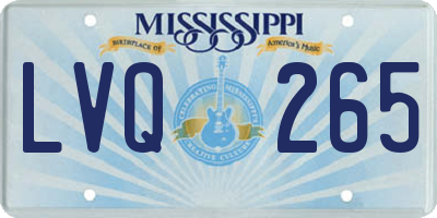 MS license plate LVQ265