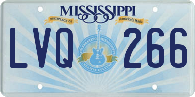MS license plate LVQ266