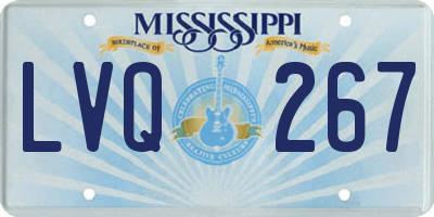 MS license plate LVQ267