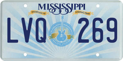 MS license plate LVQ269