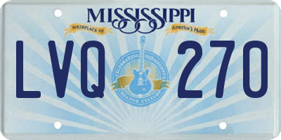 MS license plate LVQ270