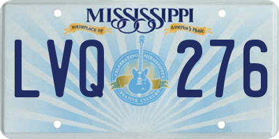 MS license plate LVQ276