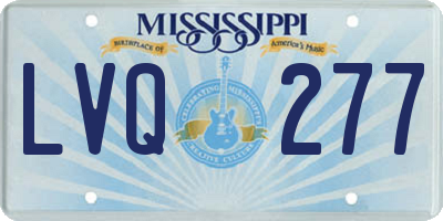 MS license plate LVQ277