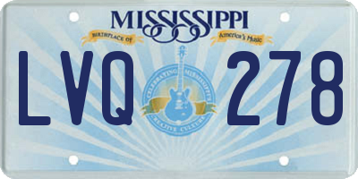 MS license plate LVQ278