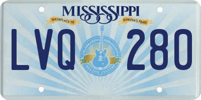 MS license plate LVQ280