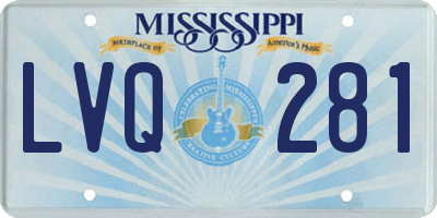 MS license plate LVQ281
