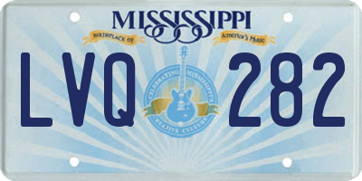 MS license plate LVQ282