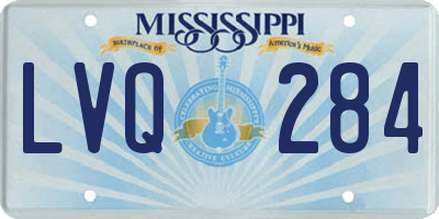 MS license plate LVQ284