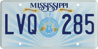 MS license plate LVQ285