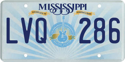 MS license plate LVQ286