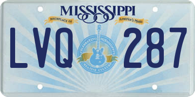 MS license plate LVQ287