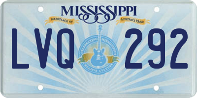 MS license plate LVQ292