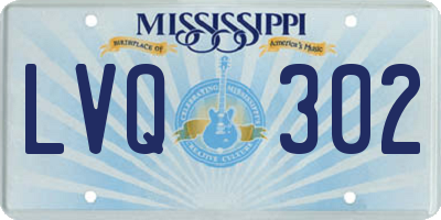 MS license plate LVQ302