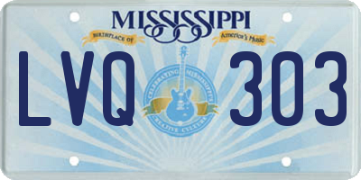 MS license plate LVQ303