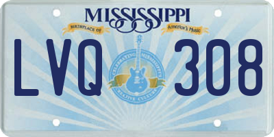 MS license plate LVQ308