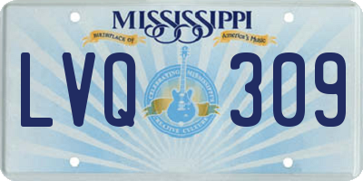 MS license plate LVQ309