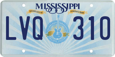 MS license plate LVQ310