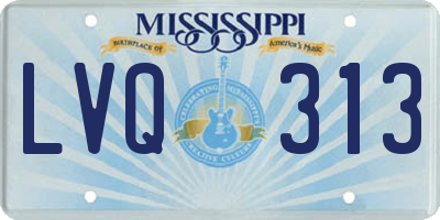 MS license plate LVQ313
