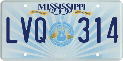 MS license plate LVQ314