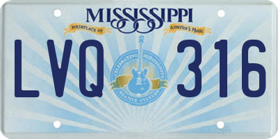 MS license plate LVQ316