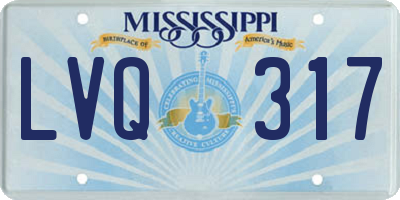 MS license plate LVQ317