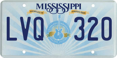 MS license plate LVQ320