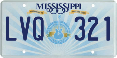 MS license plate LVQ321