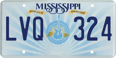 MS license plate LVQ324