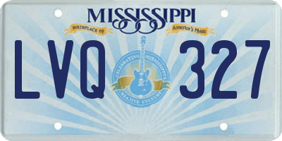 MS license plate LVQ327