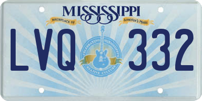 MS license plate LVQ332