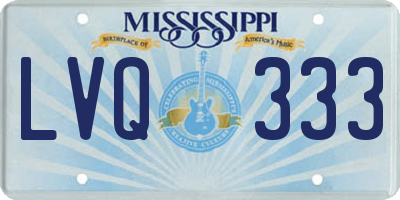 MS license plate LVQ333