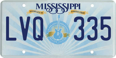MS license plate LVQ335