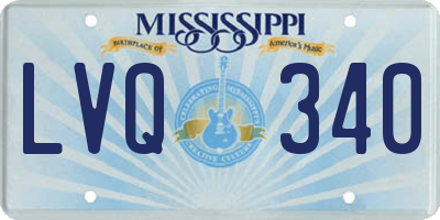 MS license plate LVQ340