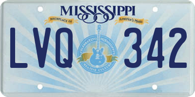 MS license plate LVQ342