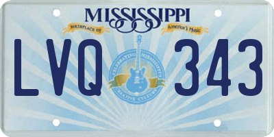 MS license plate LVQ343
