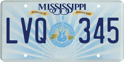 MS license plate LVQ345
