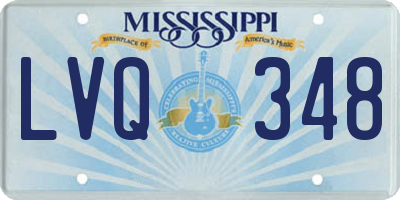 MS license plate LVQ348